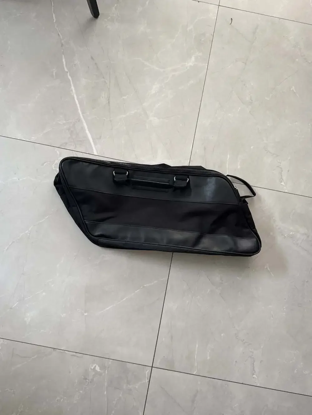 Harley-Davidson Black Nylon and Faux Leather Motorcycle Saddlebag